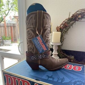 Durango Brown Western Boots with Star Strap